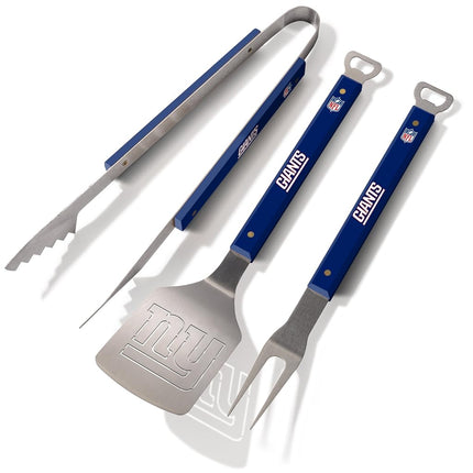 YouTheFan NFL New York Giants Spirit Series 3-Piece BBQ Set, Stainless Steel, 22" x 9"