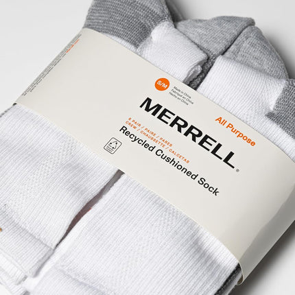 Merrell Recycled Cushion, White Block (6 Pairs), Small-Medium