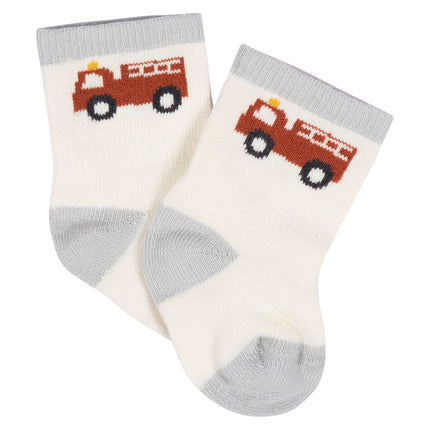 Gerber Unisex Baby 8-Pair Wiggle-Proof Sock, Transportation Zone, 3-6 Months