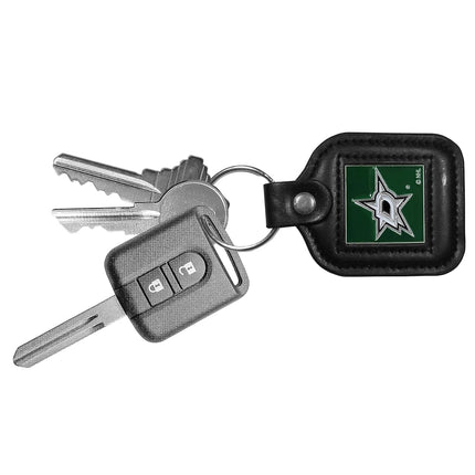 NHL Siskiyou Sports Fan Shop Dallas Stars Square Leather Key Chain One Size Black