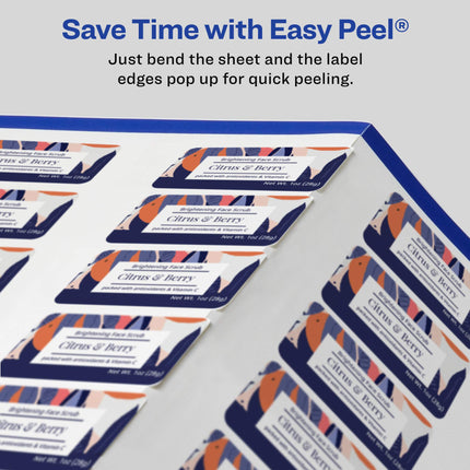 Avery Matte White Rectangle Labels with Sure Feed, 1-1/4" x 2-3/8", 1,800 Matte White Printable Labels