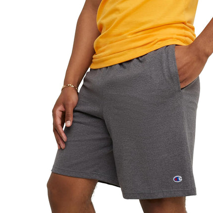 Champion Men's Jersey Short with Pockets Shorts, Granite Heather, L