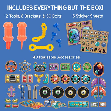 Learning Resources Boxineers Cardboard Vehicles - Creative Craft Supplies for Kids Projects, Cardboard Tools for Kids, DIY Fine Motor Activities, Kids Crafts and STEM Construction Kits