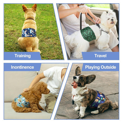 Grecle 5 Pack Dog Diapers Male, Premium Belly Bands for Male Dogs, High Absorbing Male Dog Pee Wraps for Doggie in Incontinence or Excitable Urination and Training S