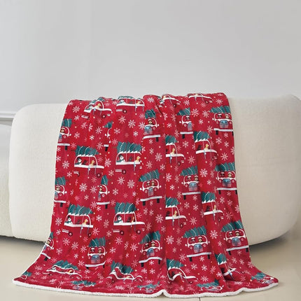 Elegant Comfort Flannel Fleece Sherpa Throw for Winter - Reversible Ultra Plush Throw for Winter Lightweight Soft Cozy Christmas Decorative Throw Perfect for Relaxing 50"x60", Pattern