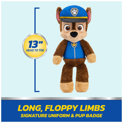 GUND PAW Patrol Peluche oficial Chase Take Along Buddy, peluche de primera calidad para mayores de 1 año, azul/marrón, 13