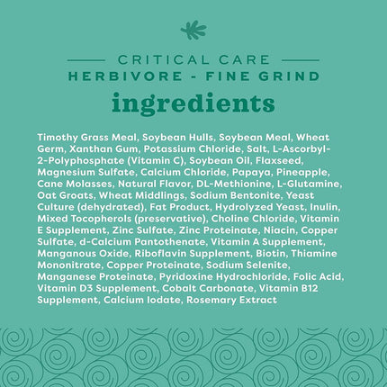 Oxbow Animal Health Critical Care, Herbivore, Fine Grind Papaya Flavor, 100 Gram Bag