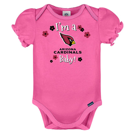 Pañalero de manga corta para bebé niña NFL 3 Pack Standard de Gerber, color de equipo, 3-6 meses