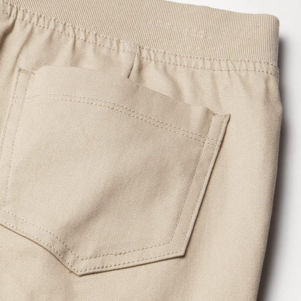 Nautica Girls' School Uniform Twill Skinny Pants, Comfortable Stretch Material, Wrinkle & Fade Resistant, Khaki Pull-on, 4