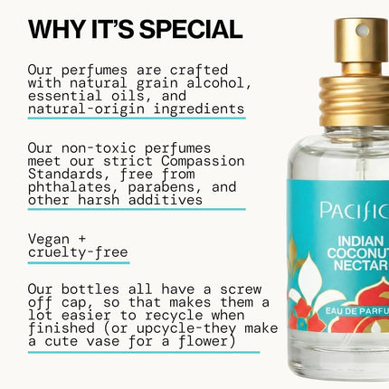 PACIFICA Indian Coconut Nectar Perfume for Women 1 oz Perfume Spray, (Pack of 1)