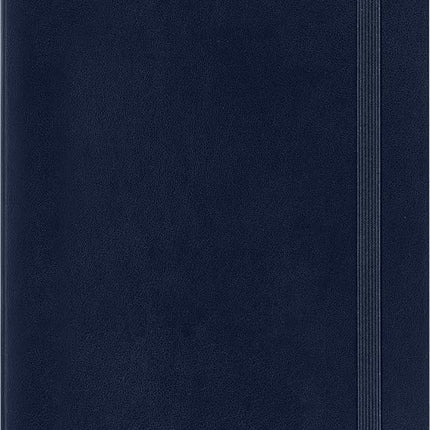 Moleskine - Classic Notebook Expanded, Plain Notebook, Soft Cover and Elastic Closure, Size Large 13 x 21 cm, Colour Sapphire Blue, 400 Pages