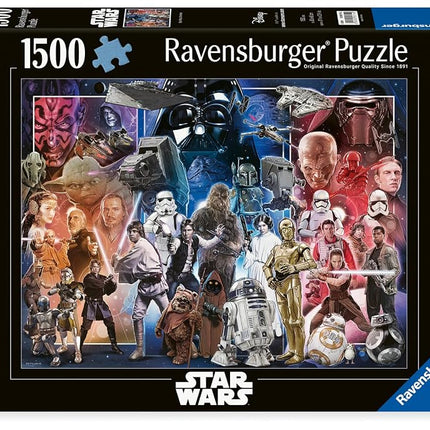 Ravensburger Star Wars Whole Universe 1500 Piece Jigsaw Puzzle | Unique Piece Design | Softclick Technology for Puzzle Enthusiasts