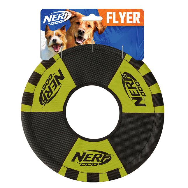 Nerf Dog Trackshot Toss and Tug Ring Dog Toy, Ligh