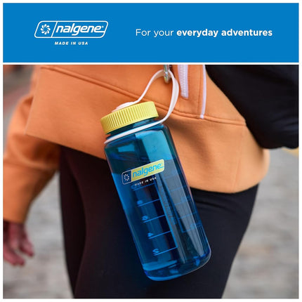 Nalgene Water Bottle - Lightweight Sustain Tritan BPA-Free Shatterproof Bottle for Backpacking, Hiking, Gym, 16 OZ, Wide Mouth, Laker