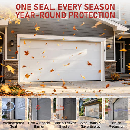 Garage Door Seal Top and Sides - 36 Ft Garage Door Weather Stripping Side Seal, Heavy Duty Weatherproof TPE, Insulates, Prevents Drafts, Easy Installation for Homeowners and DIYers