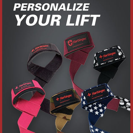 Harbinger Merlot Unisex Adult Padded Cotton Lifting Straps Weight Lifting Straps
