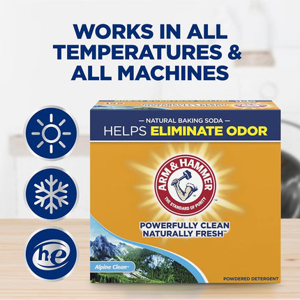 Detergente en Polvo para Ropa Arm & Hammer Alpine Clean, 4.34 kg