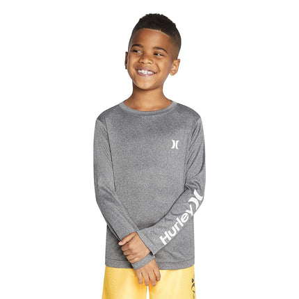 T-shirt de bain Hurley à manches longues pour garçons, Black Heather, 3T