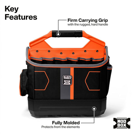 Klein Tools 62202MB MODbox Tool Tote, Part of the MODbox Mobile Workstation, 33 Pockets, Ample Tool Storage, Zipper Pocket for Small Items