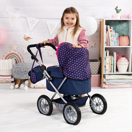 Bayer Design Dolls pram Trendy with bag, height-adjustable handle, foldable