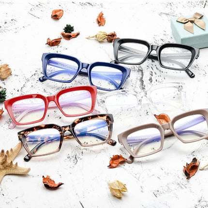 Retro Style Square Reading Glass Big Eyeglass Frames Large lens 50mm, Blue