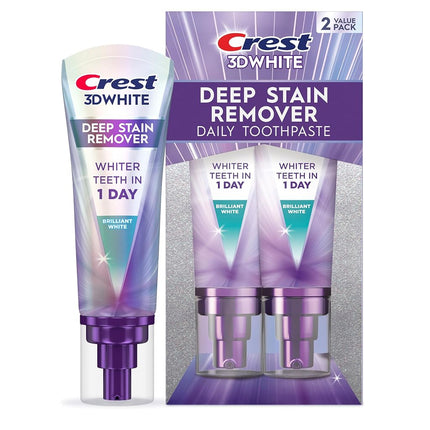 Crest 3DWhite Brilliance Deep Stain Remover Brilliant White Toothpaste - 3.1oz/2pk