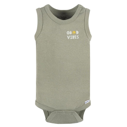 Gerber baby-boys Multi-pack Sleeveless Onesies Bodysuit, Sea Turtles, 0-3 Months