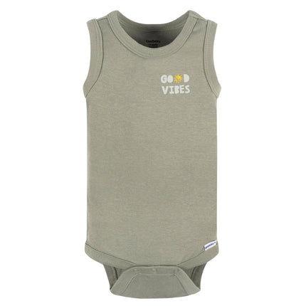 Gerber Baby Boy's Multi-Pack Sleeveless Onesies Bodysuit, Sea Turtles, Sea Turtles, 12 Months