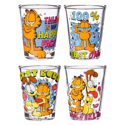 Silver Buffalo Garfield and Odie, 4 Pack Mini Glas