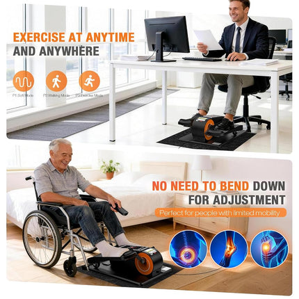 Under Desk Elliptical Machine, Electric Elliptical Leg Exerciser for Senior, Quiet and Compact Electric Seated Pedal Exerciser for Home with Monitor, Remote Control and 12 Adjustable Speeds