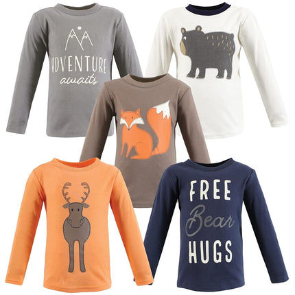Lot de t-shirts à manches longues Hudson Baby pour bébé, modèle Woodland, taille 4T
