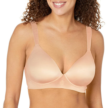 Bali Women's Comfort Revolution Wirefree, Soft Touch Ultimate Wireless Support Bra, Almond, S