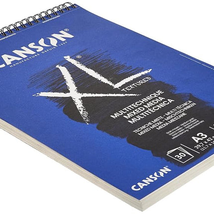 CANSON XL Textured Mixed Media 300gsm A3 Paper Pad 30 Sheets