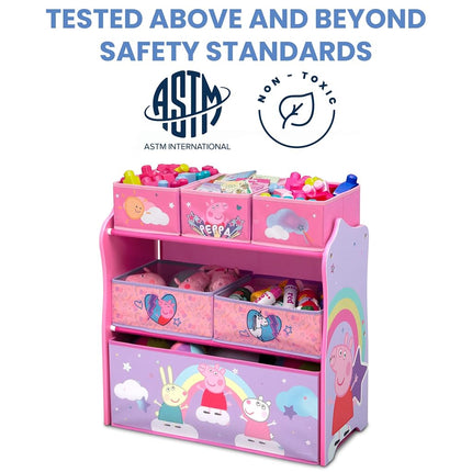 Delta Children Design & Store 6 Bin Toy Storage Organizer, Peppa Pig, Peppa Pig Unicorn (TB87230PG-1171)