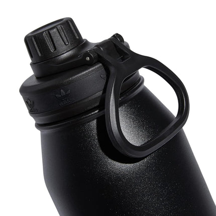 adidas Originals 1 Liter (32 oz) Metal Water Bottle, Hot/Cold Double-Walled Insulated 18/8 Stainless Steel, Black/White