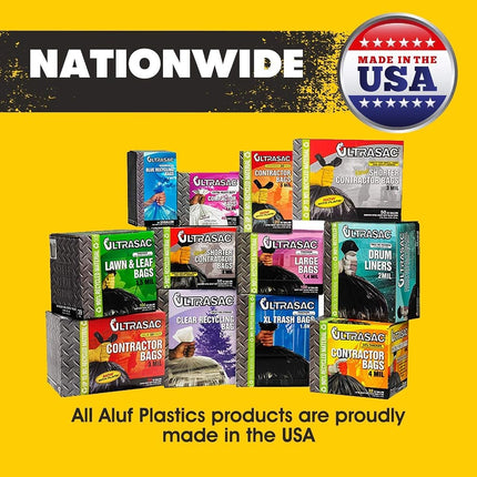 Aluf Plastics 20-30 Gallon Clear Trash Bags - (Huge 1000 Pack) - 30" x 36" - 1.2 MIL (Equivalent) - Heavy Duty Industrial Liners Clear Garbage Bags for Recycling, Contractors, Storage, Outdoor