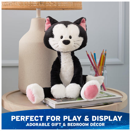 Peluche Oficial Figaro Toothpick de GUND Disney, Pinocho, Peluche de Gato de Mickey y sus Amigos para Mayores de 1 año, Negro, 38 cm
