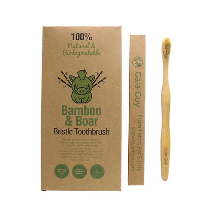 Natural Bristle Bamboo Toothbrush with Boar Bristl