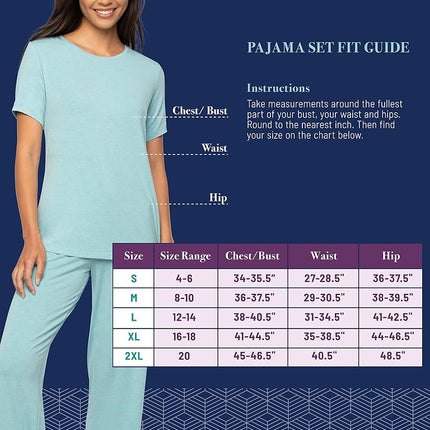 Vanity Fair Women's Beyond Comfort Modal Pajama Set Long, Short Sleeve-Black, XXL