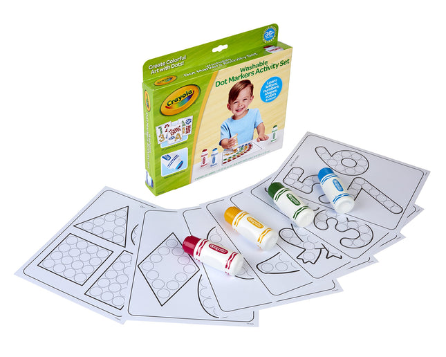 Crayola Washable Dot Markers Activity Set, Educational Gift for Kids, 3, 4, 5, 6
