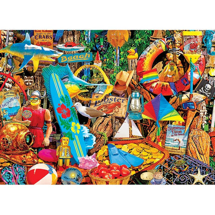 MasterPieces - 1000 Piece Jigsaw Puzzle, Beach Time Flea Market, Fun for Adults, Family, Kids, Non-Glare Finish, 19.25" x 26.75"