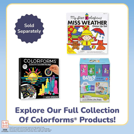 Colorforms Bluey Set - Repositionable Pieces Stick Like Magic - Scenes and Pieces from The Show Bluey for Storytelling Imaginative Play - Ages 3+