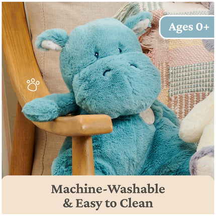 GUND Baby Oh So Snuggly Hippo Large Plush Stuffed Animal for Babies and Infants, Teal, 12.5”