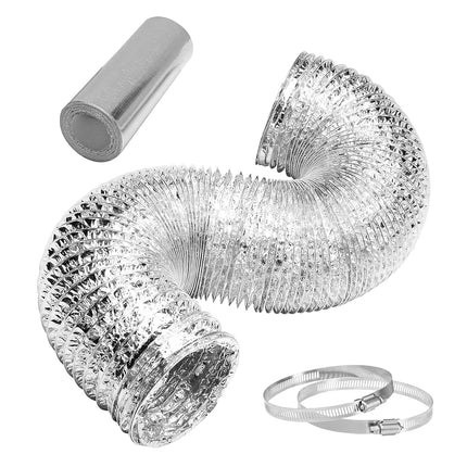 HealSmart 4" 8 Ft Aluminum Ducting Flexible, Non-I