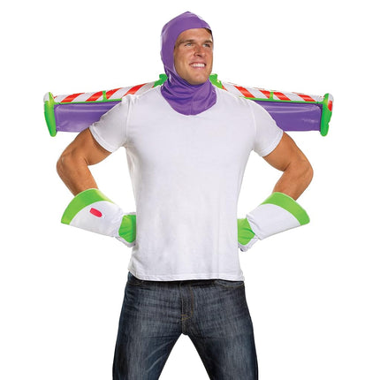 Disguise Disney Men's Pixar Toy Story and Beyond Buzz Lightyear Adult Costume Kit, White/Purple/Green/Red, One size