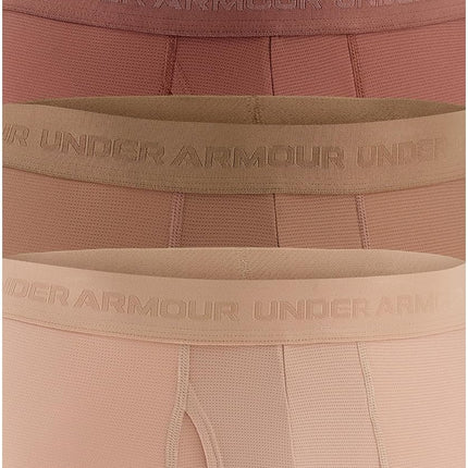 Under Armour Men's Performance Tech Mesh Boxerjock Brief Underwear, 6" Inseam, All-Day Comfort & Ultra-Soft, 3-Pack, Vintage Mocha, M