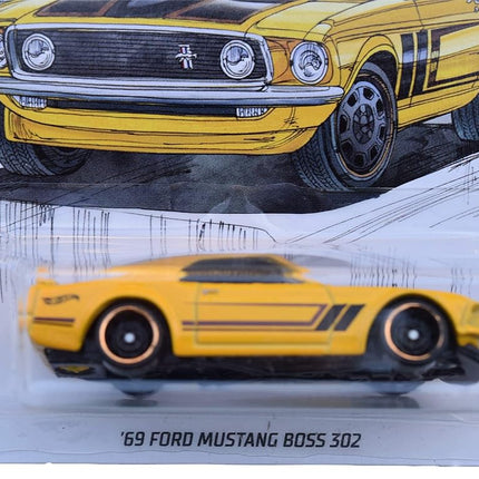 Hot Wheels '69 Ford Mustang Boss 302 3/6, Yellow