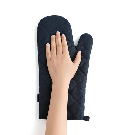M Miaoyan Oven Mitts and Pot Holders 4 pcs Set,High Heat Resistant 500 Degree Extra Thicken Long Kitchen Cotton Oven Glove for Cooking (12 Inch,Deep Blue)