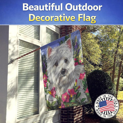 Caroline's Treasures PPP3221CHF Westie Petunia Flag Canvas House Size, House Size, Multicolor
