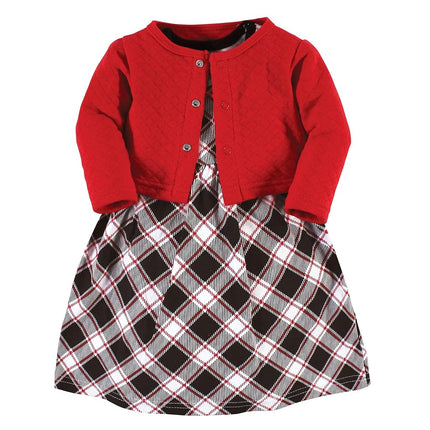 Cardigan et robe matelassés taille unique pour bébés Hudson, motif botanique d'automne, 6-9 mois